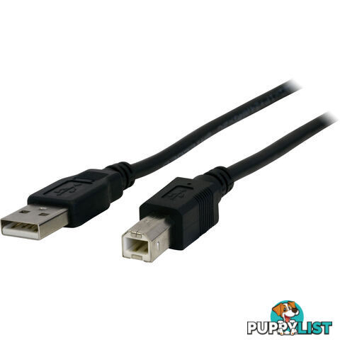 LC7200 2M USB-A PLUG TO USB-B PLUG LEAD USB2.0 - BLACK