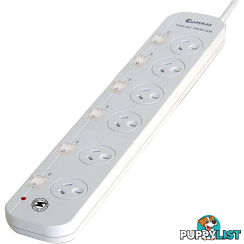 PAD661SW 6 WAY SWITCHED SURGE PROTECTOR INDIVIDUALLY SWITCHED