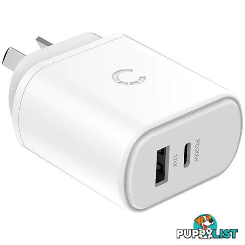 32WUCWC 32W USB-C PD DUAL PORT WALL CHARGER - WHITE