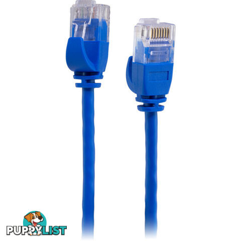 LC6SL0100BL 1M SLIM CAT6 PATCH LEAD BLUE ULTRA THIN