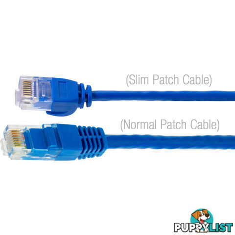 LC6SL0100BL 1M SLIM CAT6 PATCH LEAD BLUE ULTRA THIN