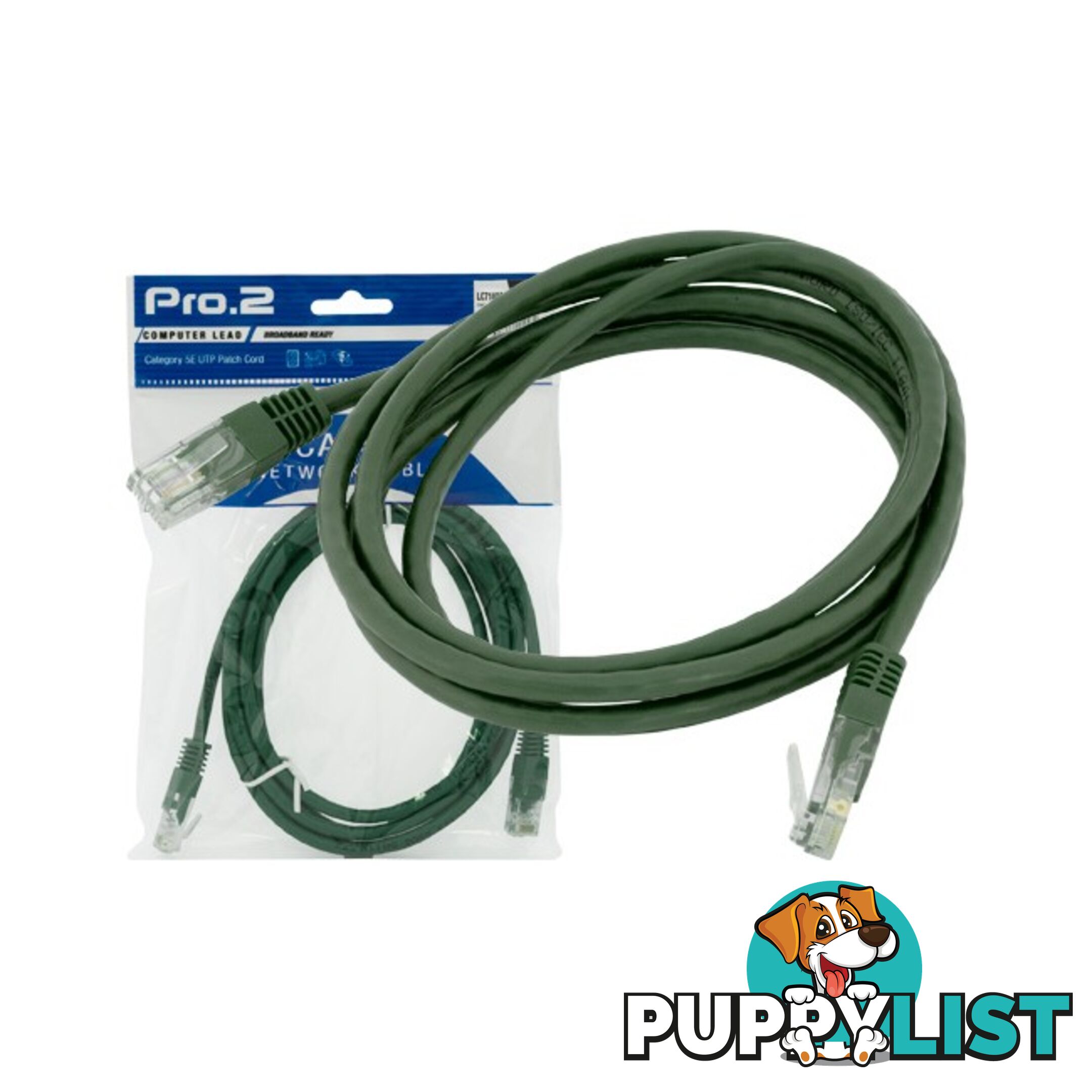 LC7138G 0.5M GREEN CAT5E PATCH LEAD PRO2