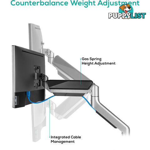 DGS01Y HEAVY DUTY GAS SPRING DUAL MONITOR ARM ACTIVIVA