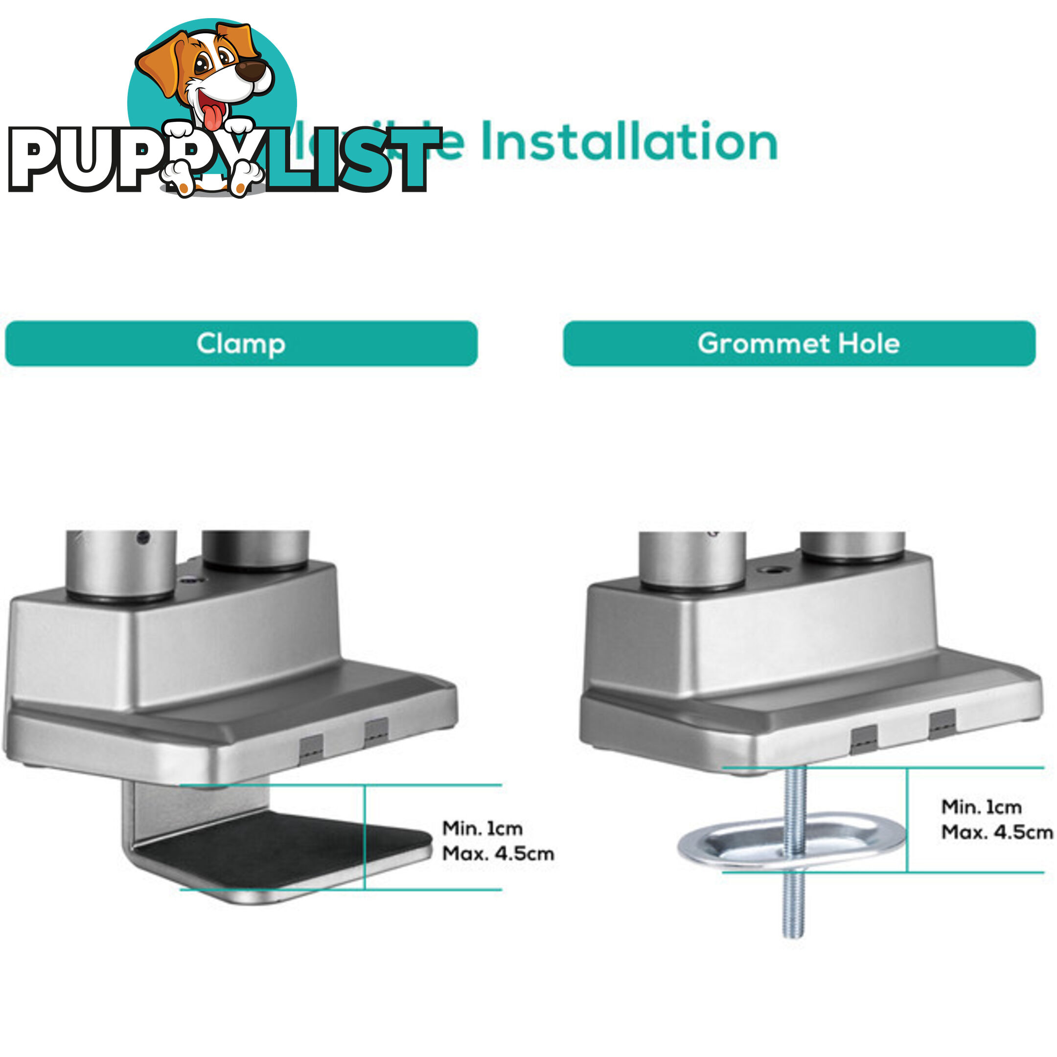 DGS01Y HEAVY DUTY GAS SPRING DUAL MONITOR ARM ACTIVIVA