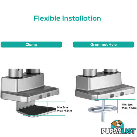 DGS01Y HEAVY DUTY GAS SPRING DUAL MONITOR ARM ACTIVIVA