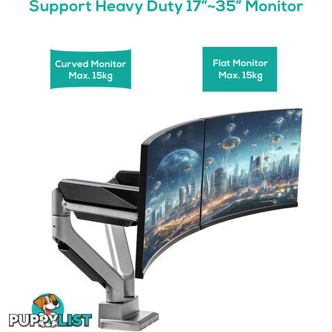 DGS01Y HEAVY DUTY GAS SPRING DUAL MONITOR ARM ACTIVIVA