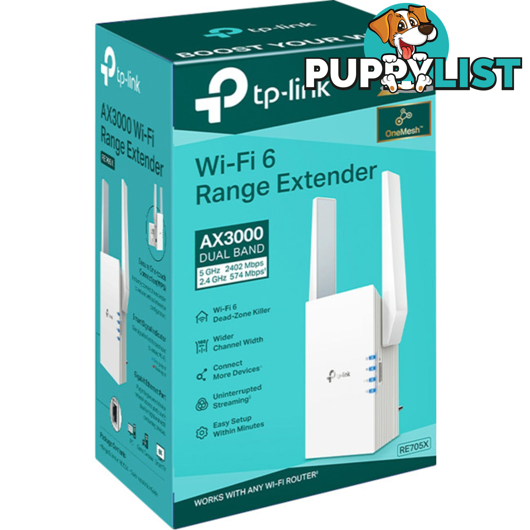 RE705X AX3000 MESH WIFI6 RANGE EXTENDER