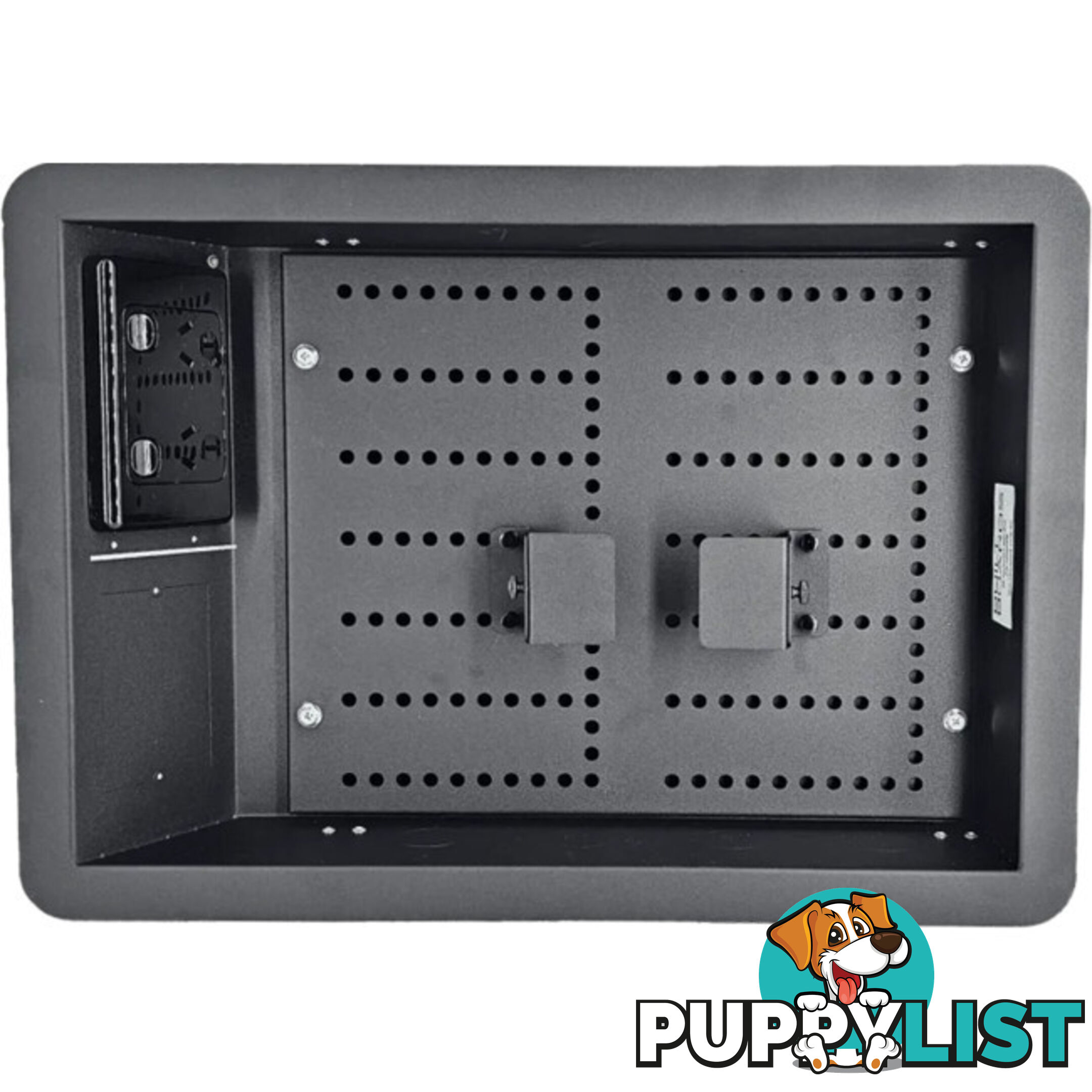 BBWBSM BLACK SMALL RECESSED WALL BOX WITH GPO