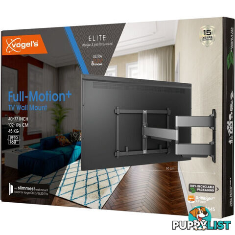 TVM5645 ELITE SERIES LARGE 40"-77" FULL MOTION WALL MOUNT MAX 100KG - GREY