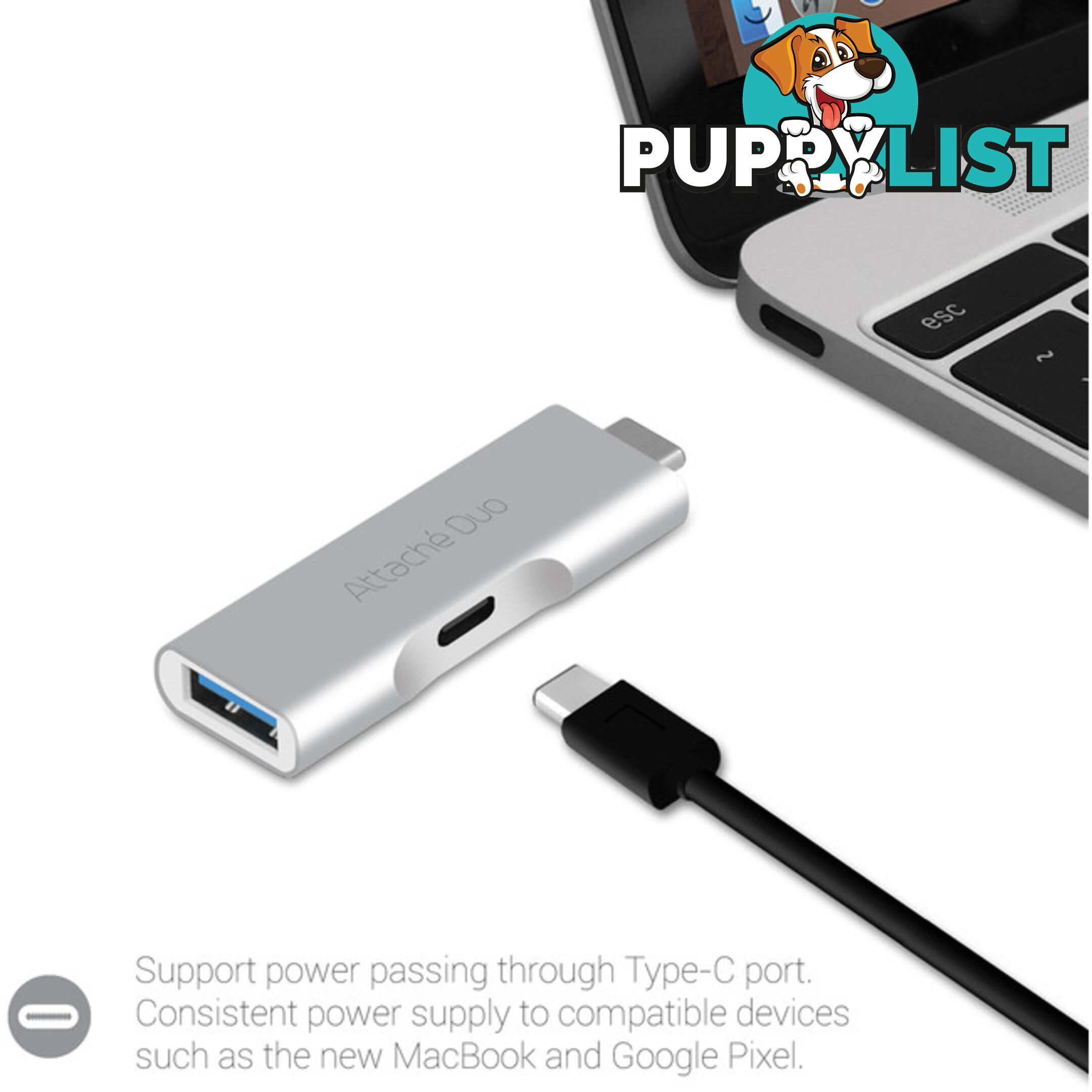 UTC02 DUO USB-C TO USB 3.1 ADAPTOR TYPE-C CHARGER ATTACHE