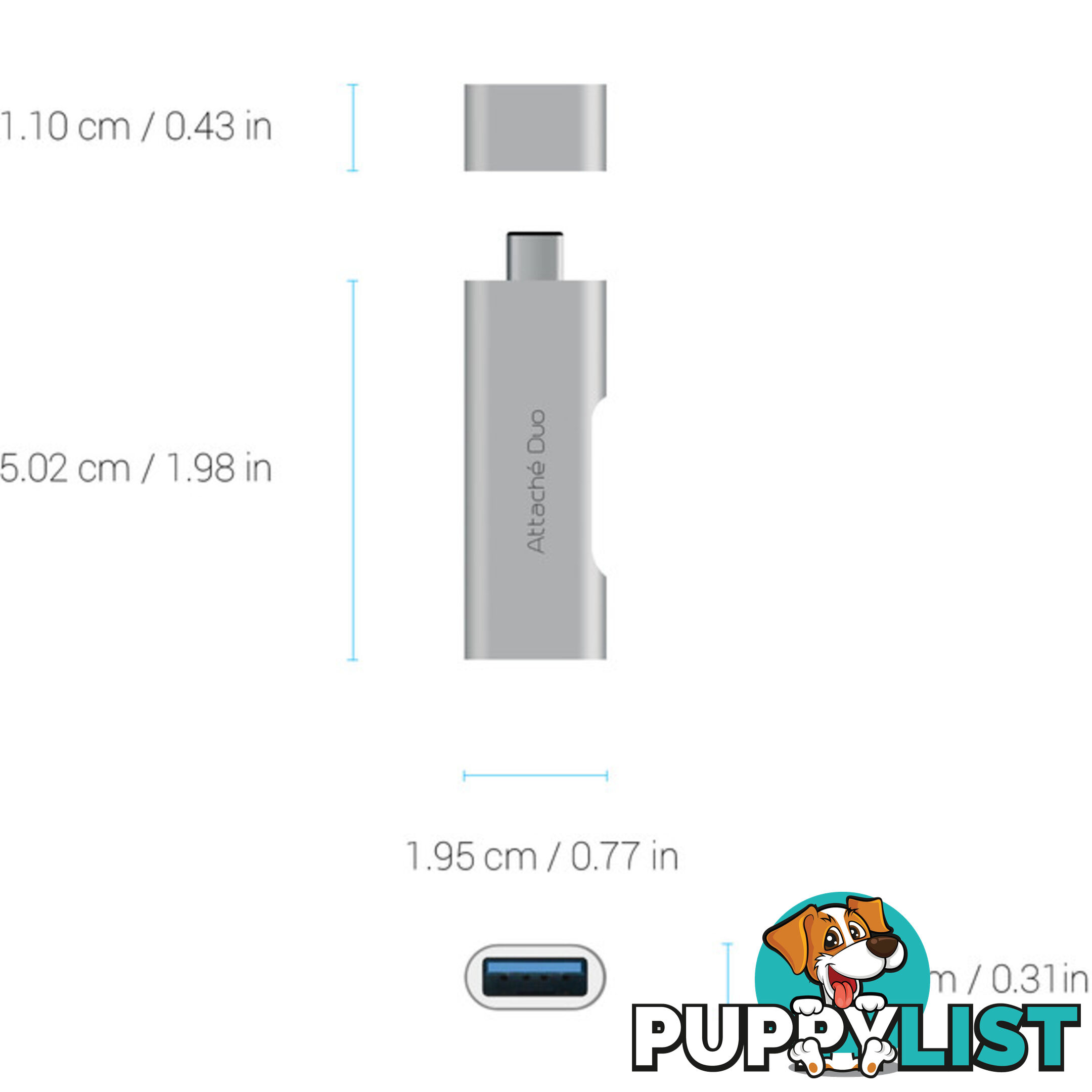 UTC02 DUO USB-C TO USB 3.1 ADAPTOR TYPE-C CHARGER ATTACHE