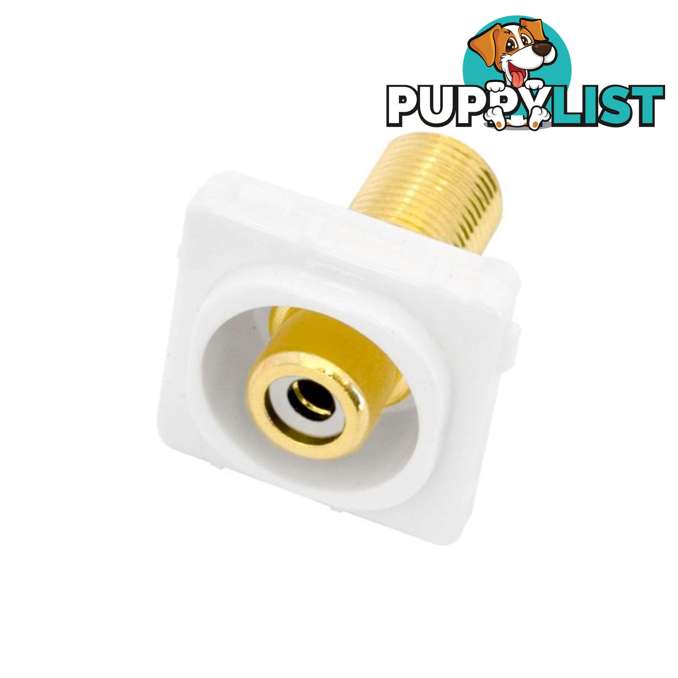 PK4652 WHITE RCA SOCKET TO 'F' SOCKET INSERT TO SUIT CLIPSAL GOLD