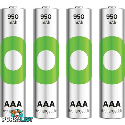 GP4AAA1000 RECYKO 950MAH AAA 4PK RECHARGEABLE BATTERIES GP