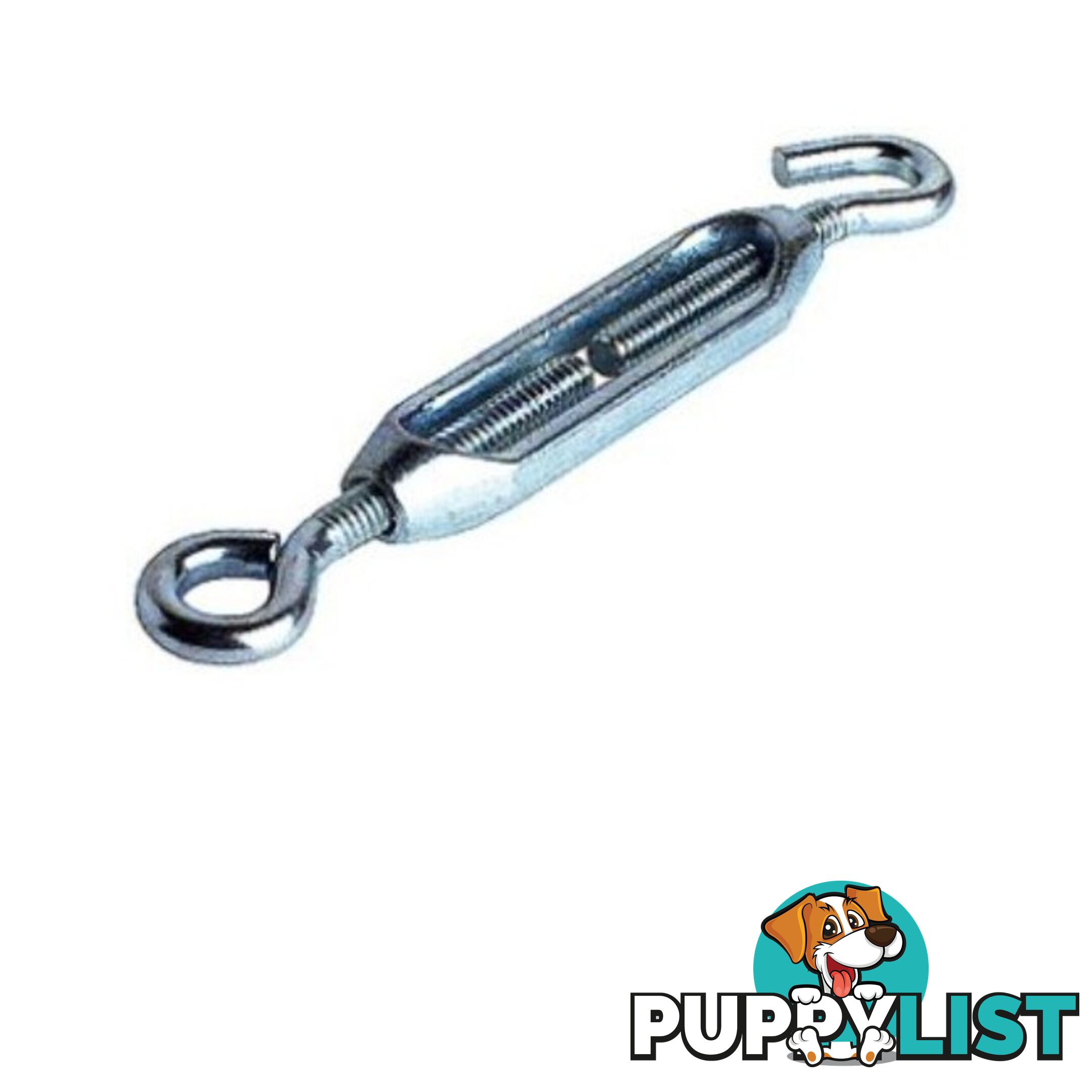 TB897 6MM 1/4" TURNBUCKLE ZINC HOOK AND EYE