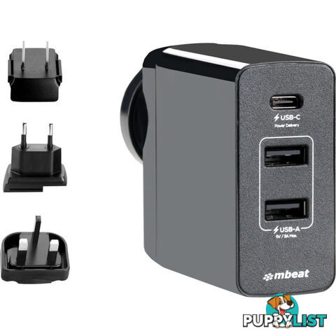 PD45 USB-C 45W WORLD TRAVEL CHARGER POWER DELIVERY GORILLA POWER