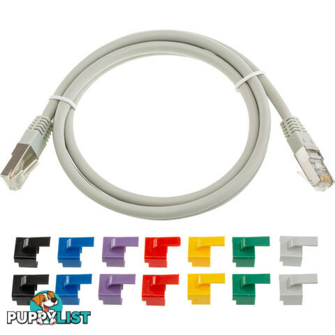 PC6A1.2/GRY GREY CAT6A PATCH SHIELDED 1.2M MULTI COLOURED CLIPS