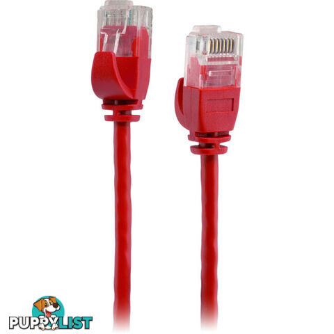 LC6SL0050RD 0.5M SLIM CAT6 PATCH LEAD RED ULTRA THIN