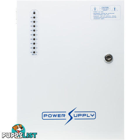 PWU0912W10 9 WAY 13.8VDC 10A POWER SUPPLY WITH UPS PFC SURGE PROTECTION