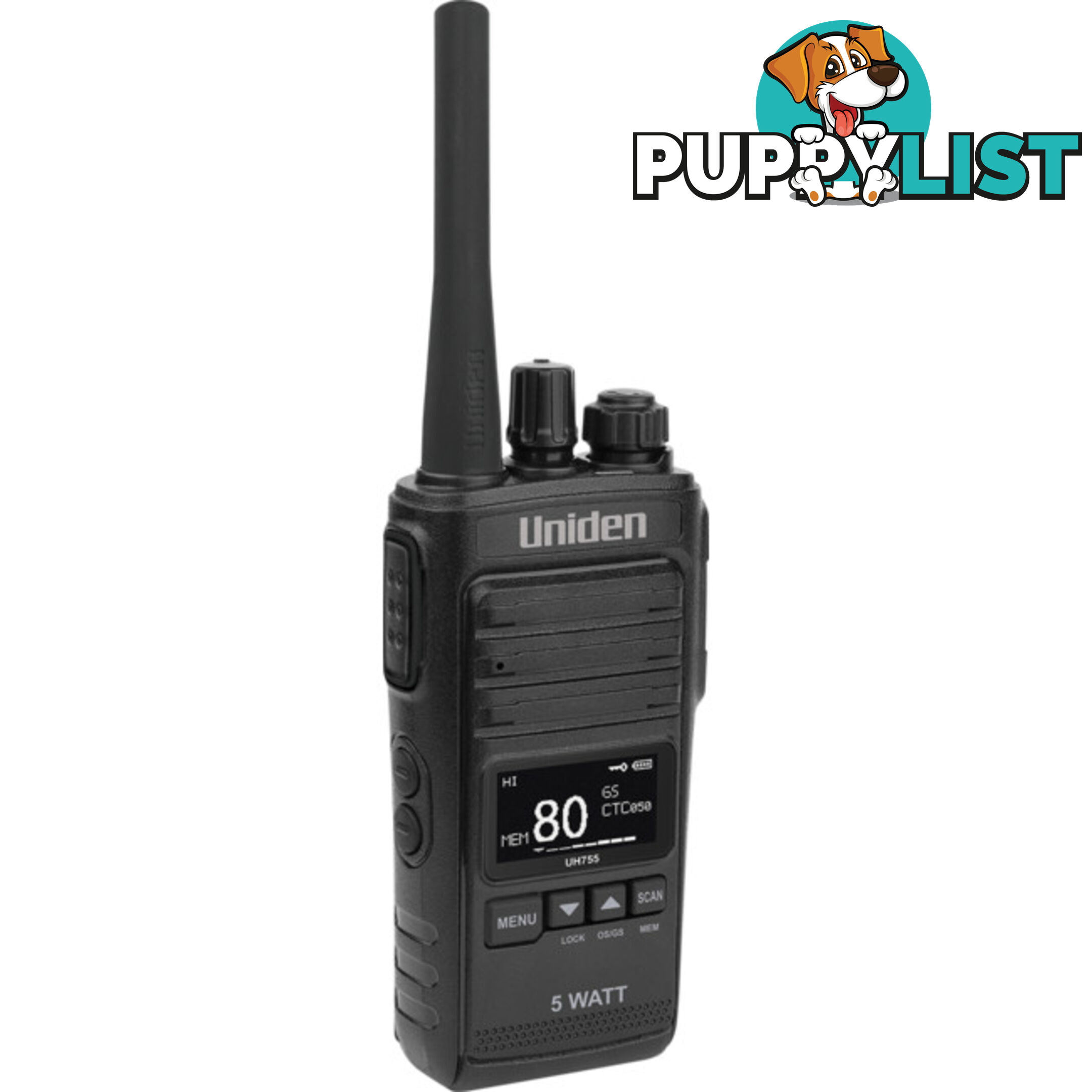 UH755-2DLX 5W UHF DELUX HANDHELD TWIN PK UNIDEN