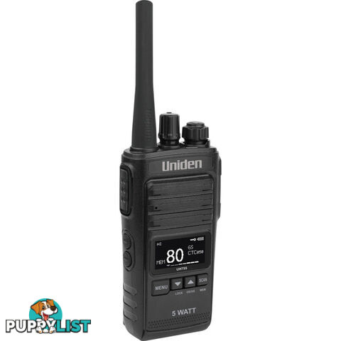 UH755-2DLX 5W UHF DELUX HANDHELD TWIN PK UNIDEN