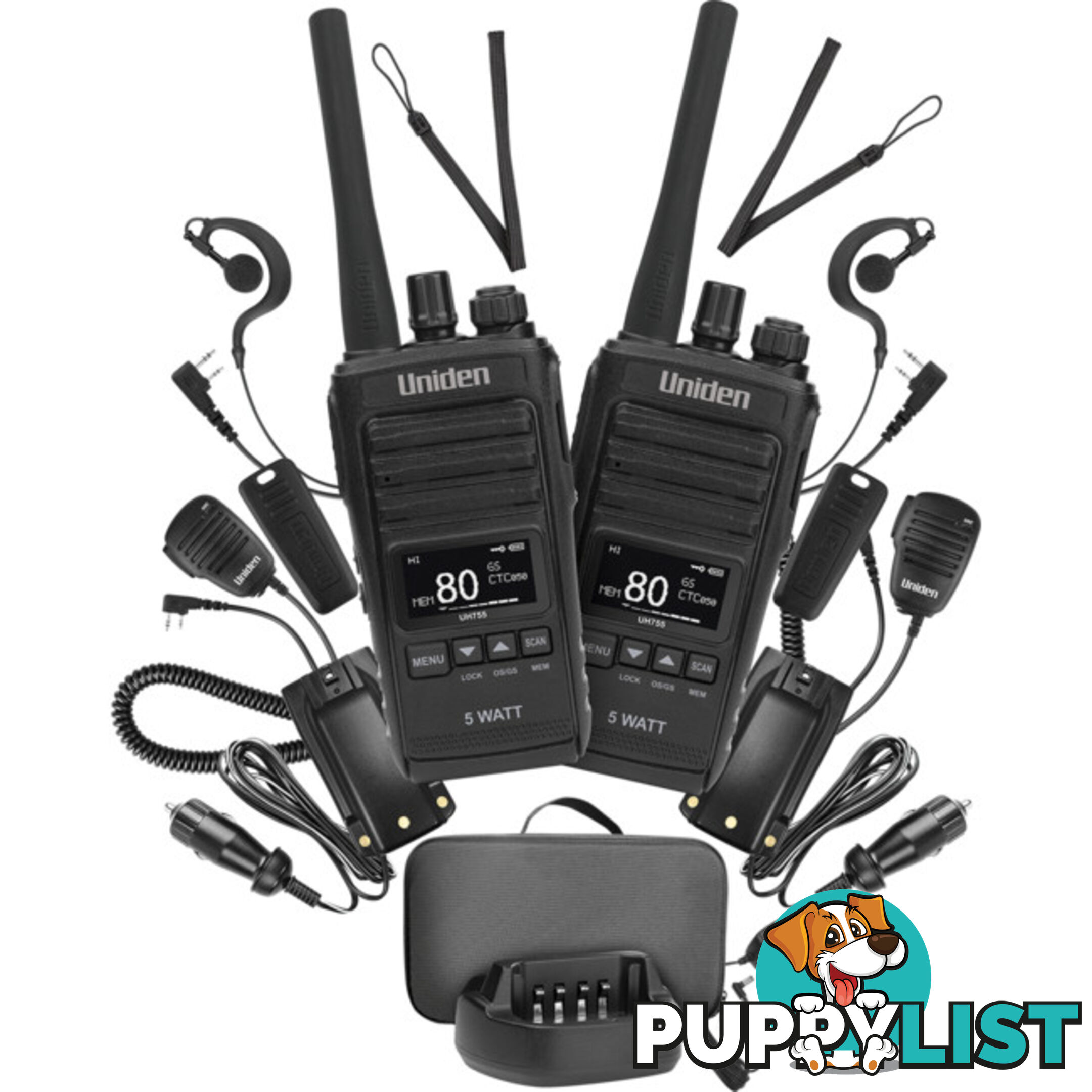 UH755-2DLX 5W UHF DELUX HANDHELD TWIN PK UNIDEN