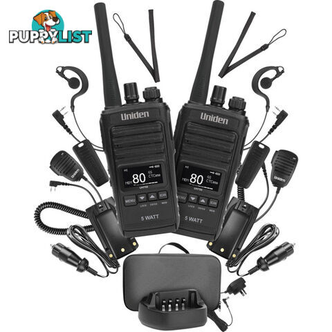 UH755-2DLX 5W UHF DELUX HANDHELD TWIN PK UNIDEN