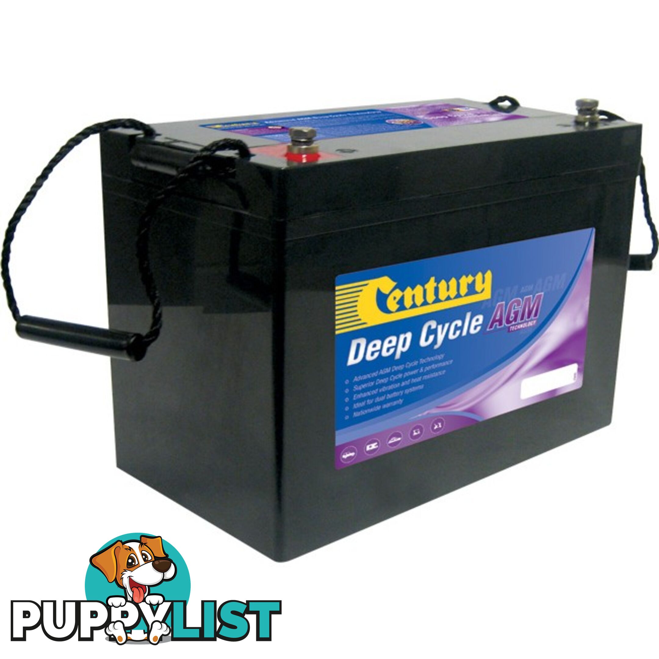 C12-105XDA 12V 100AH ABSORBED GLASS MAT AGM DEEP CYCLE BATTERY CENTURY