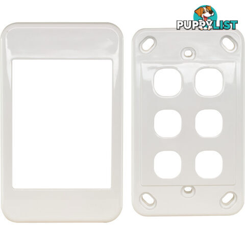 PK4596 6 GANG WALL PLATE WHITE CLIPSAL 2000 SERIES