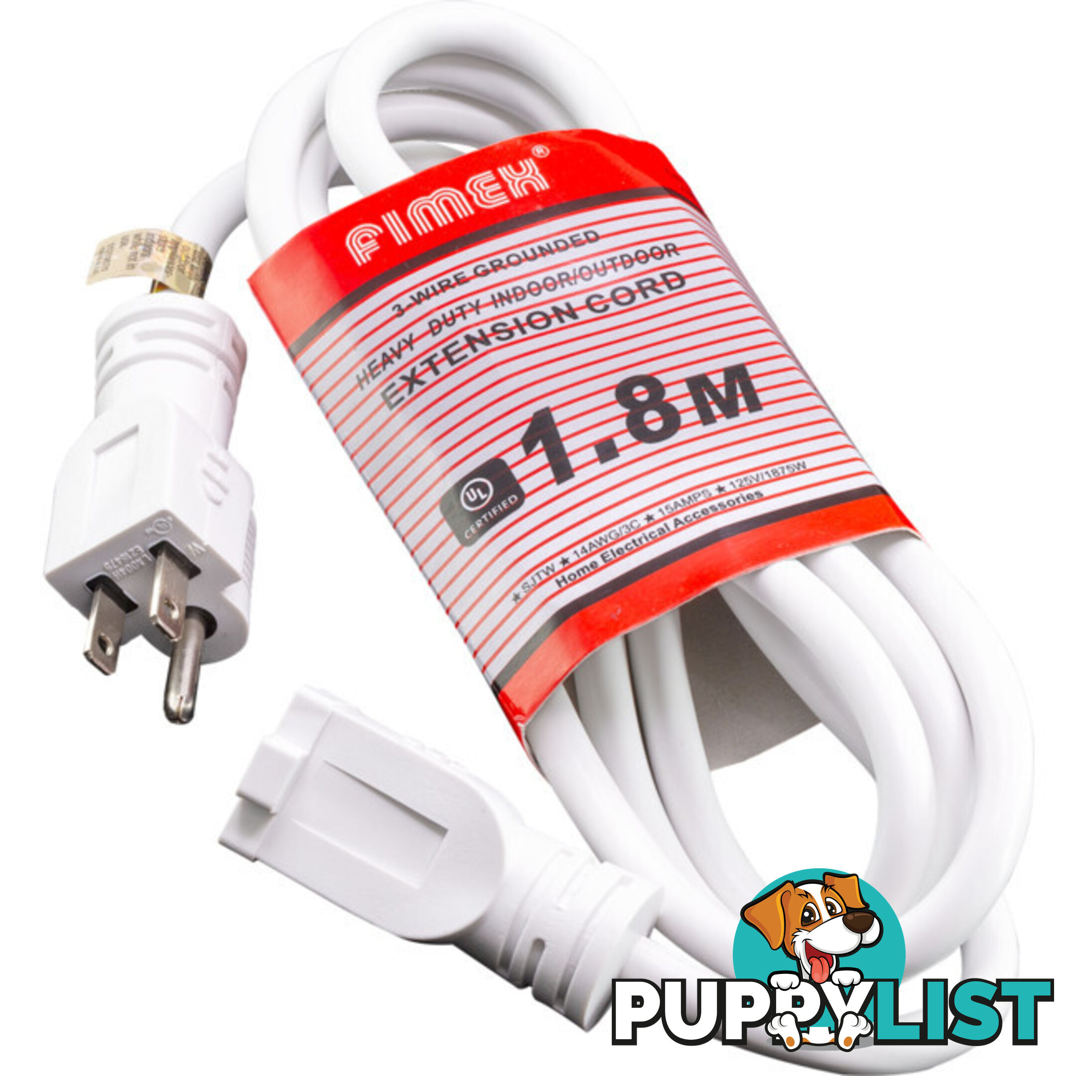 EXLUSA1.8 1.8M USA PLUG EXTENSION LEAD HEAVY DUTY 15AMP POWER LEAD