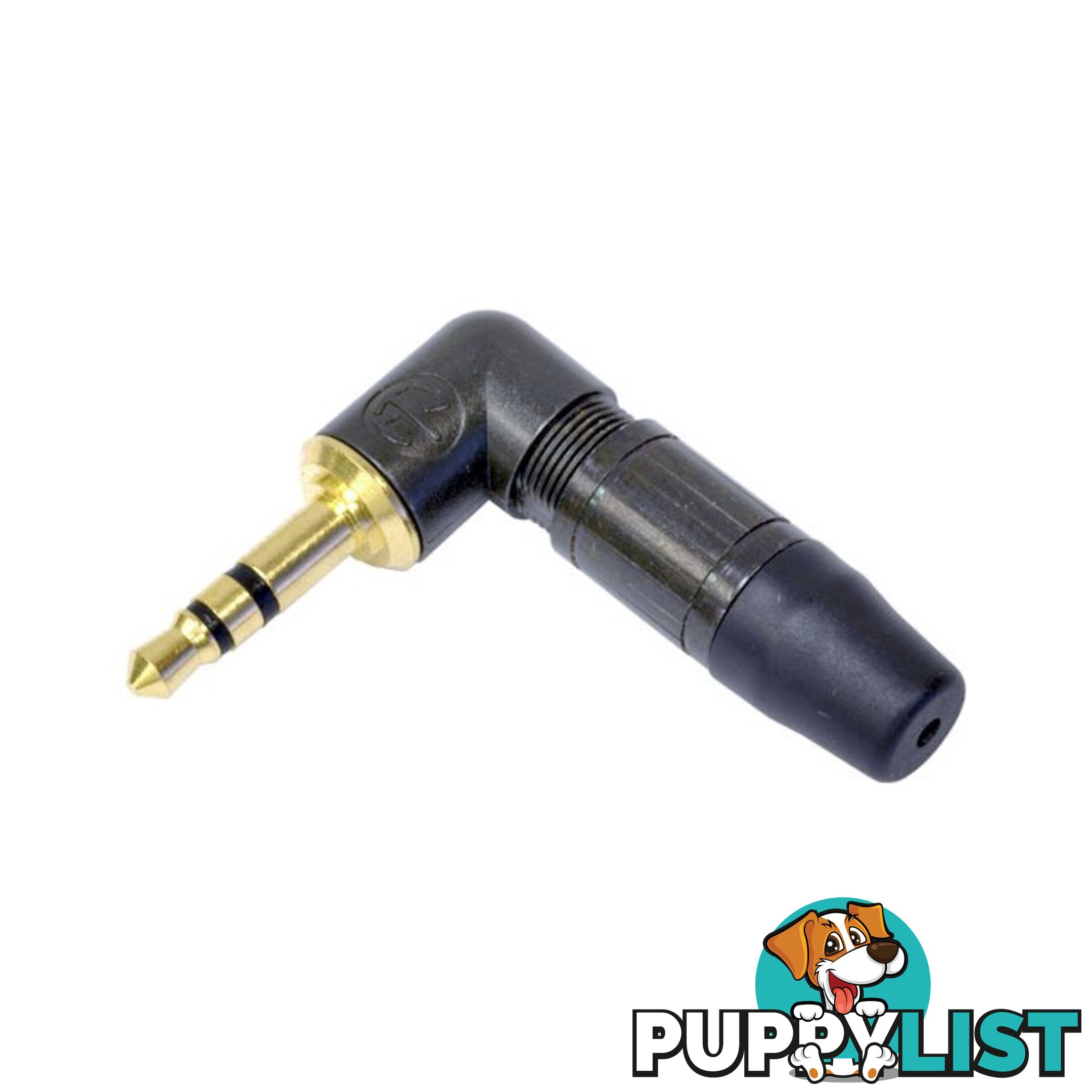 PD1253 3.5MM RIGHT ANGLE STEREO PLUG GOLD PHONO CONNECTOR