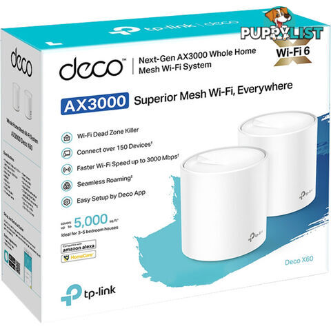 DECOX60-2PK AX3000 WHOLE HOME WIFI6 SYSTEM 2 PACK