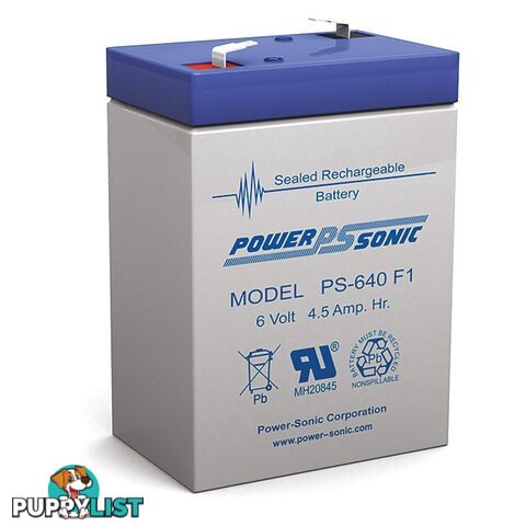 PS640 6V 4.5AMP SLA BATTERY F1 TERMINAL SEALED LEAD ACID