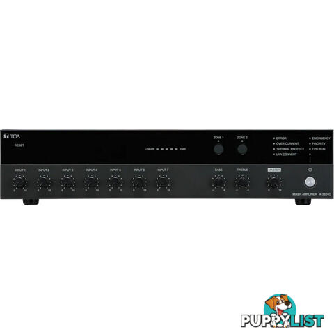 A3624D 240W NETWORK CLASS D MIXER AMP 2 ZONE 7 INPUTS 100V-18/16 OHM