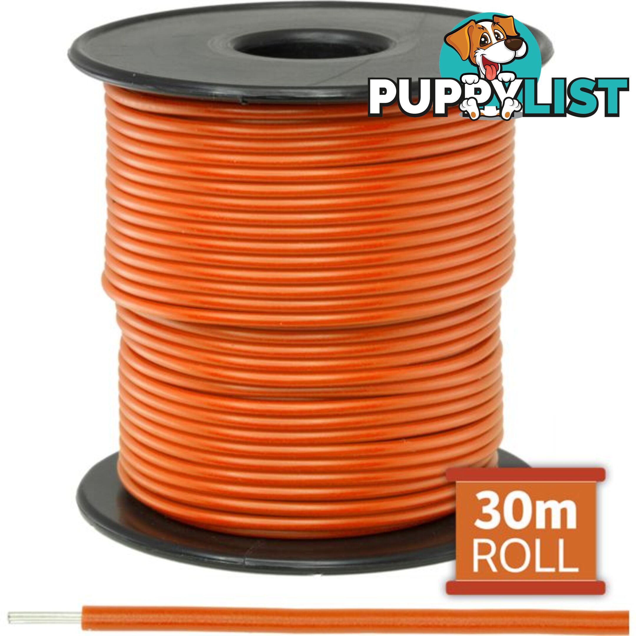 7-.25OR-30M 30M ORANGE HOOKUP WIRE/CABLE SOLD AS A ROLL OF 30M