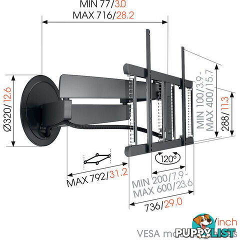 TVM7675PRO SIGNATURE SERIES 40"-77" 35KG MOTORISED WALL MOUNT HOME AUTOMATION CONNECTIVITY