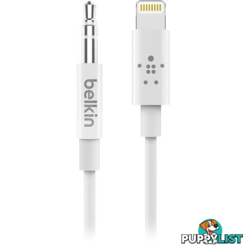 LC7358 LIGHTNING TO 3.5MM AUDIO LEAD 0.9M MALE TO MALE MFI WHITE