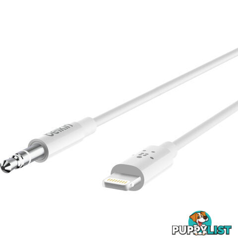 LC7358 LIGHTNING TO 3.5MM AUDIO LEAD 0.9M MALE TO MALE MFI WHITE