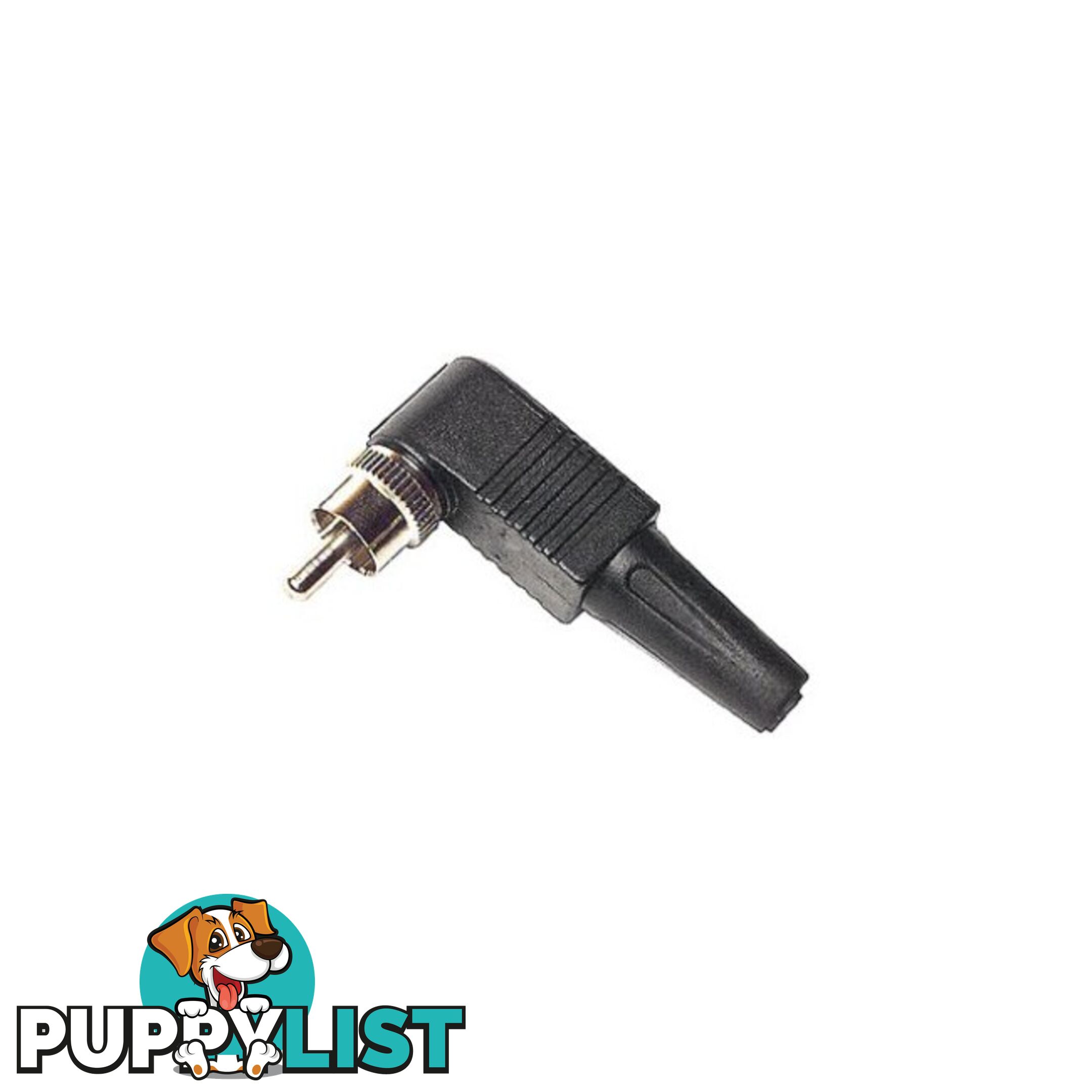 PD2932 PLASTIC RCA RIGHT ANGLE PLUG BLACK