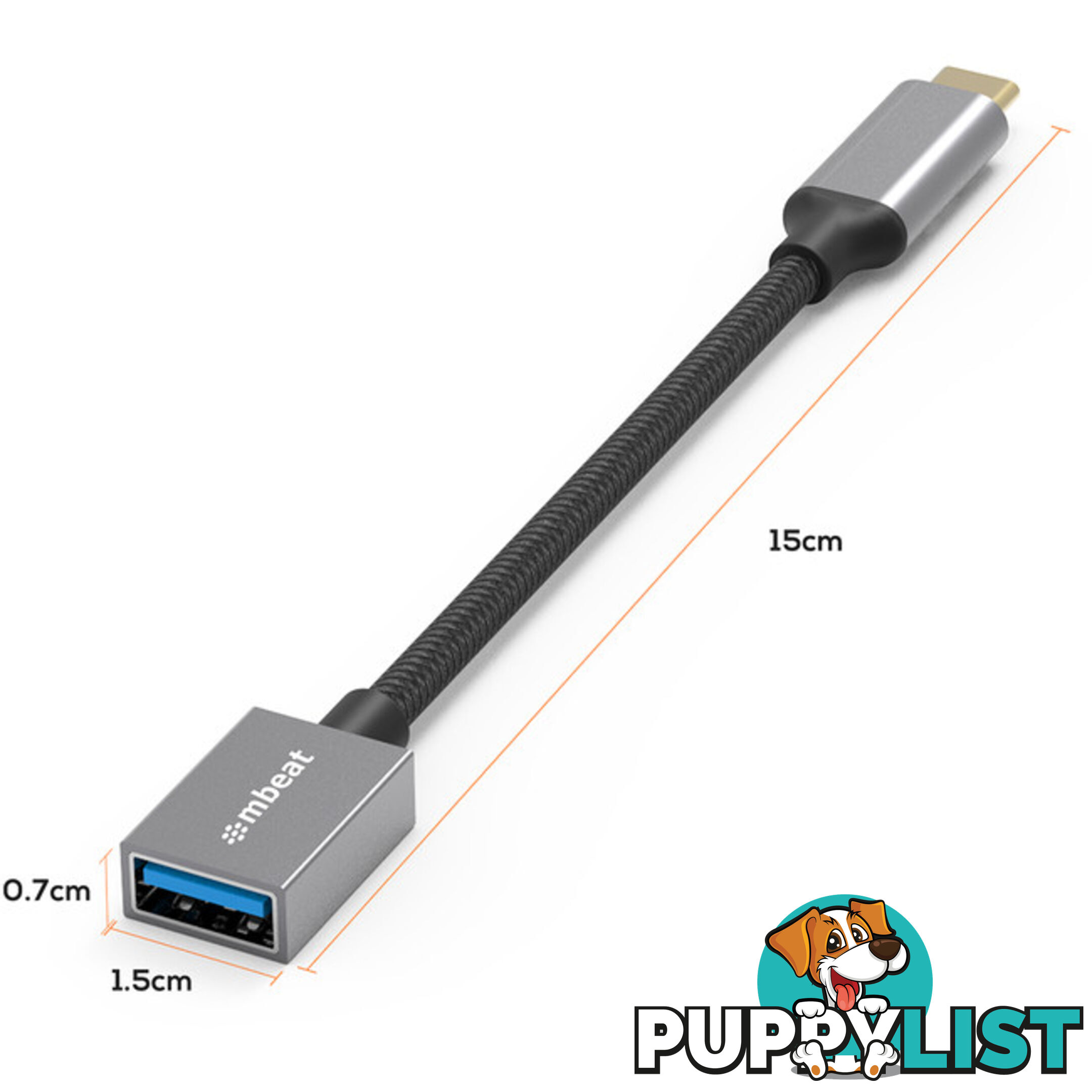 LC7992 USB-C TO USB3.0 LEAD - 15CM OTG TOUGHLINK