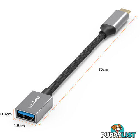 LC7992 USB-C TO USB3.0 LEAD - 15CM OTG TOUGHLINK