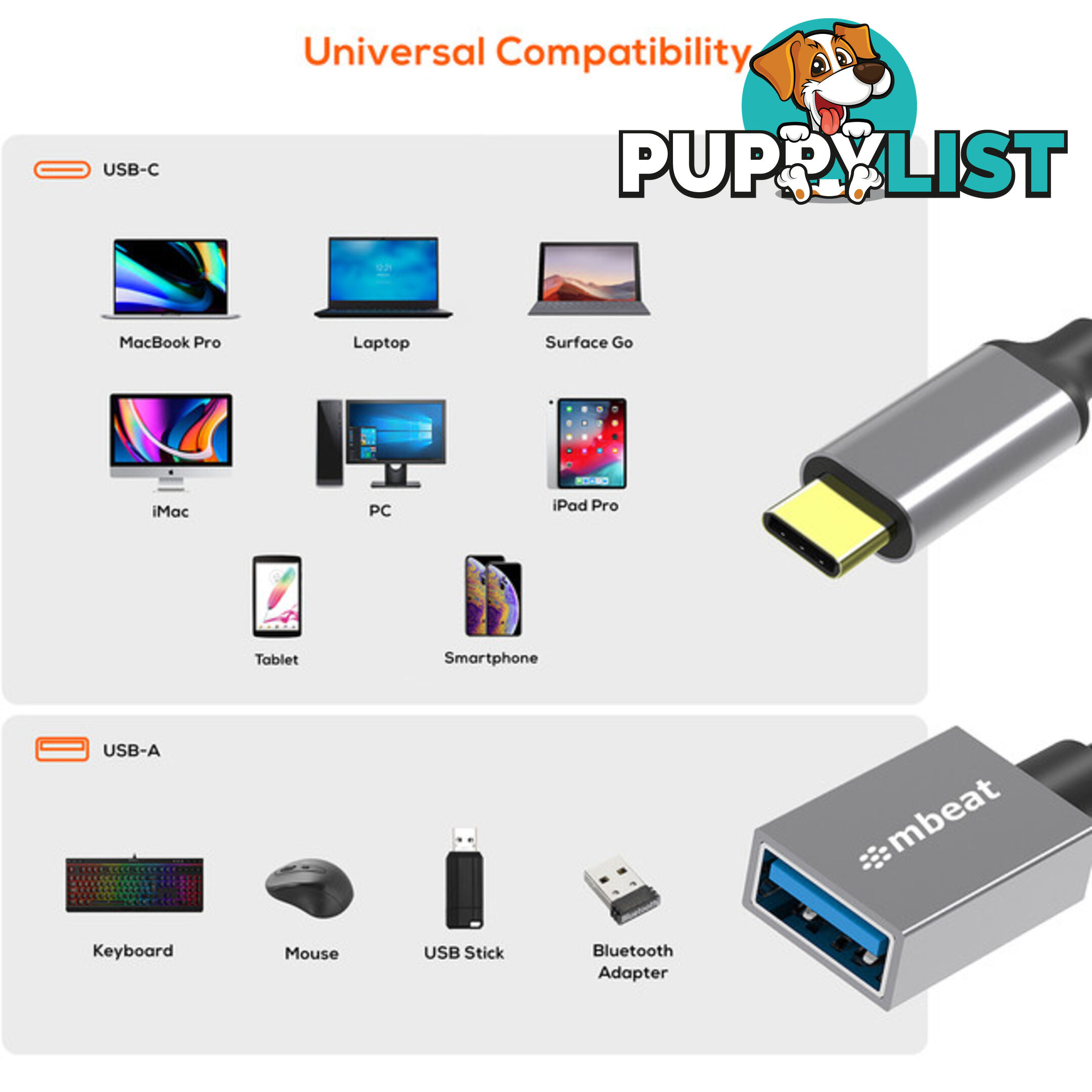 LC7992 USB-C TO USB3.0 LEAD - 15CM OTG TOUGHLINK