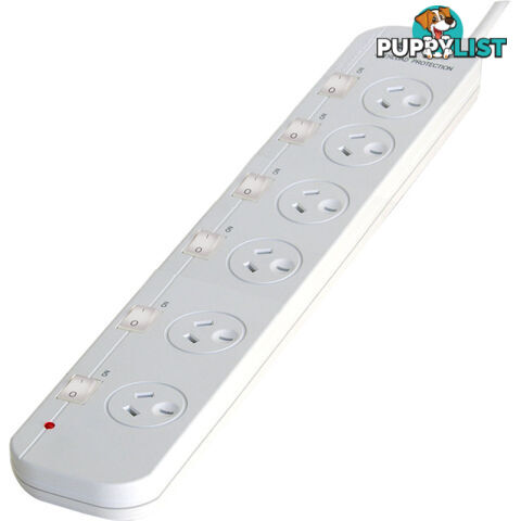 PAD056SW 6-WAY POWERBOARD WIDE SPACING INDIVIDUALLY SWITCHED