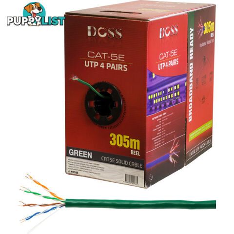 C5RGRN 305M CAT5E SOLID CABLE GREEN SOLD AS 305M ROLL ONLY