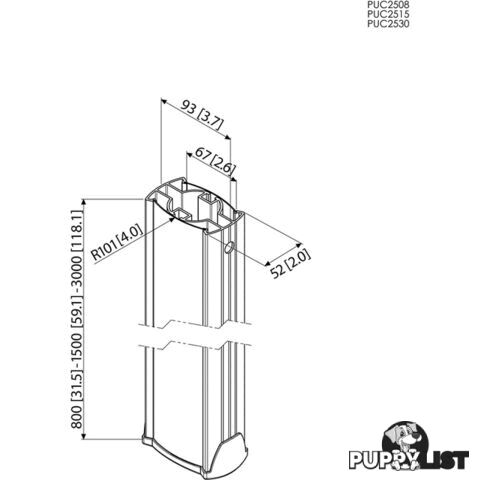 PUC2530B 300CM CONNECT-IT POLE SYSTEM