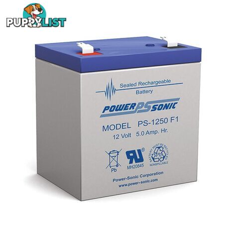 PS1250 12V 5AMP SLA BATTERY F1 TERMINAL SEALED LEAD ACID