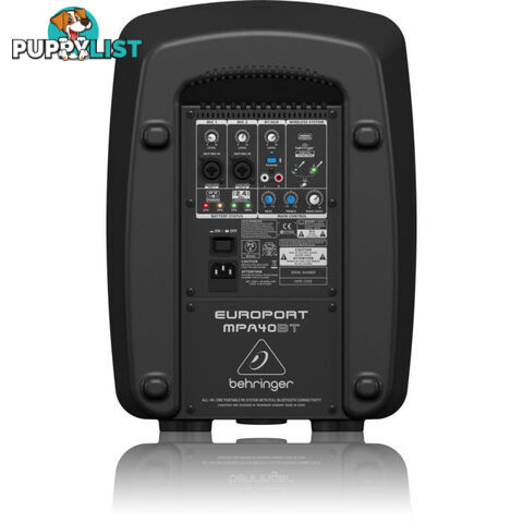 MPA40BT 40W PORTABLE PA SYSTEM WITH BLUETOOTH AND BATTERY