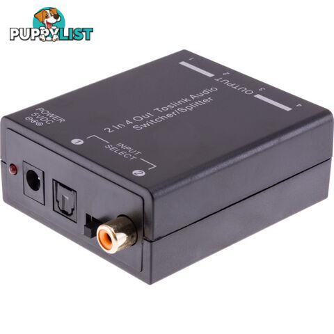 PRO1359 ACTIVE TOSLINK SPLITTER 2 IN 4 OUT SWITCHER/SPLITTER