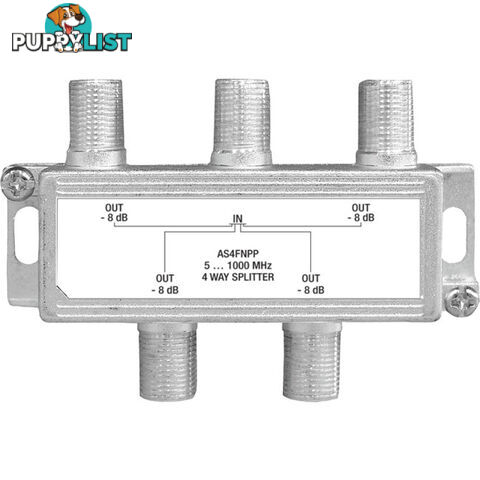 AS4FNPP 4 WAY F-TYPE SPLITTER FOXTEL APPROVED F30225