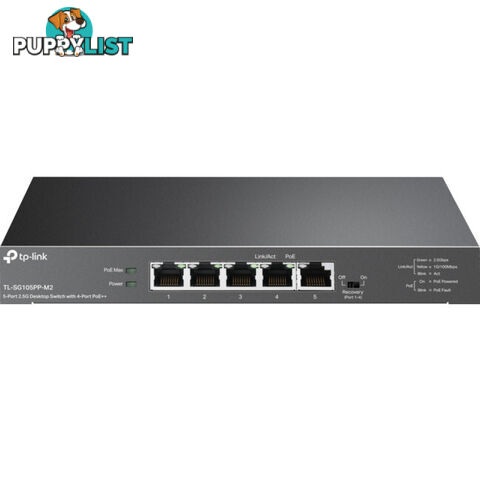 TLSG105PPM2 5 PORT 2.5G MULTI-GIGA SWITCH WITH 4 POE++ PORTS