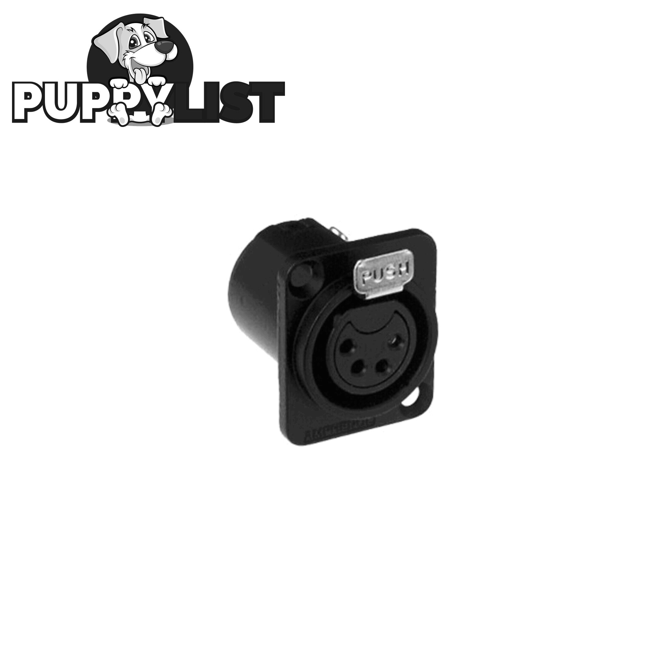 PD5372 4 PIN PANEL XLR SOCKET METAL BLACK SQUARE